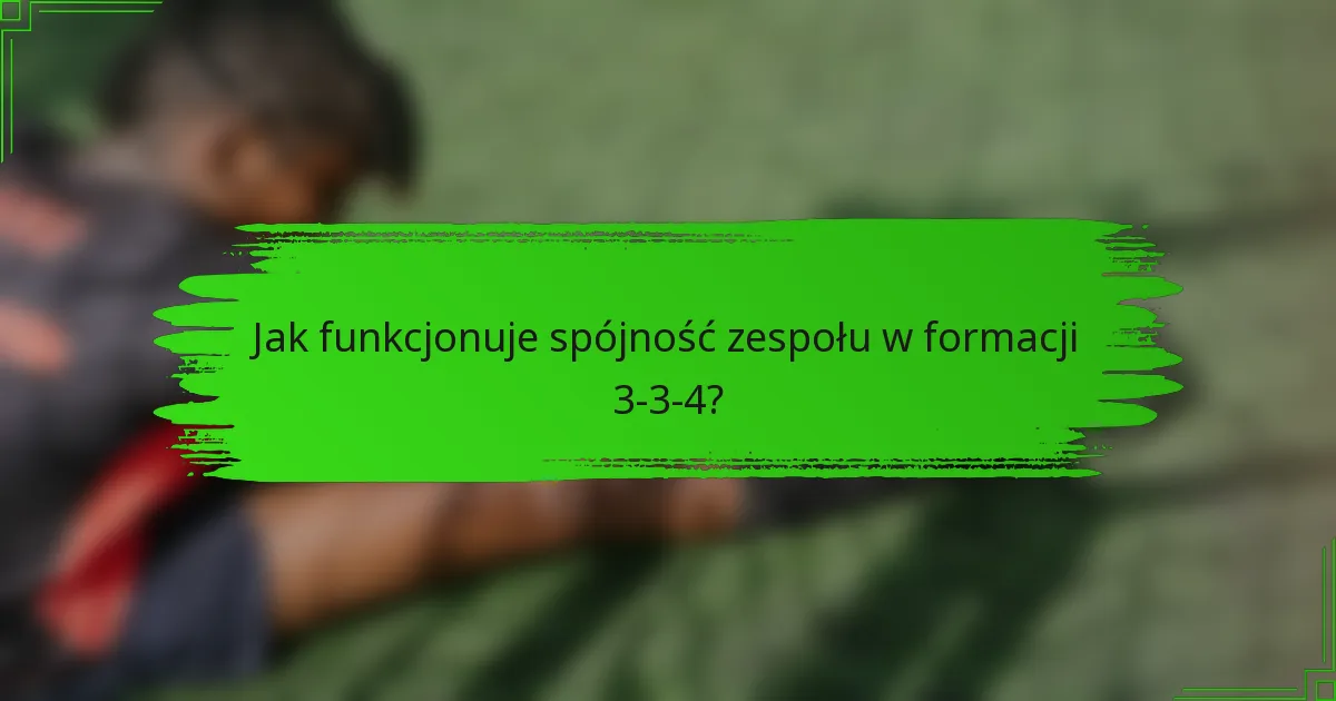Jak funkcjonuje spójność zespołu w formacji 3-3-4?